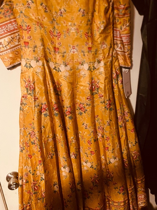 Dresses & Skirts - Mustard Yellow Floral Midi Dress